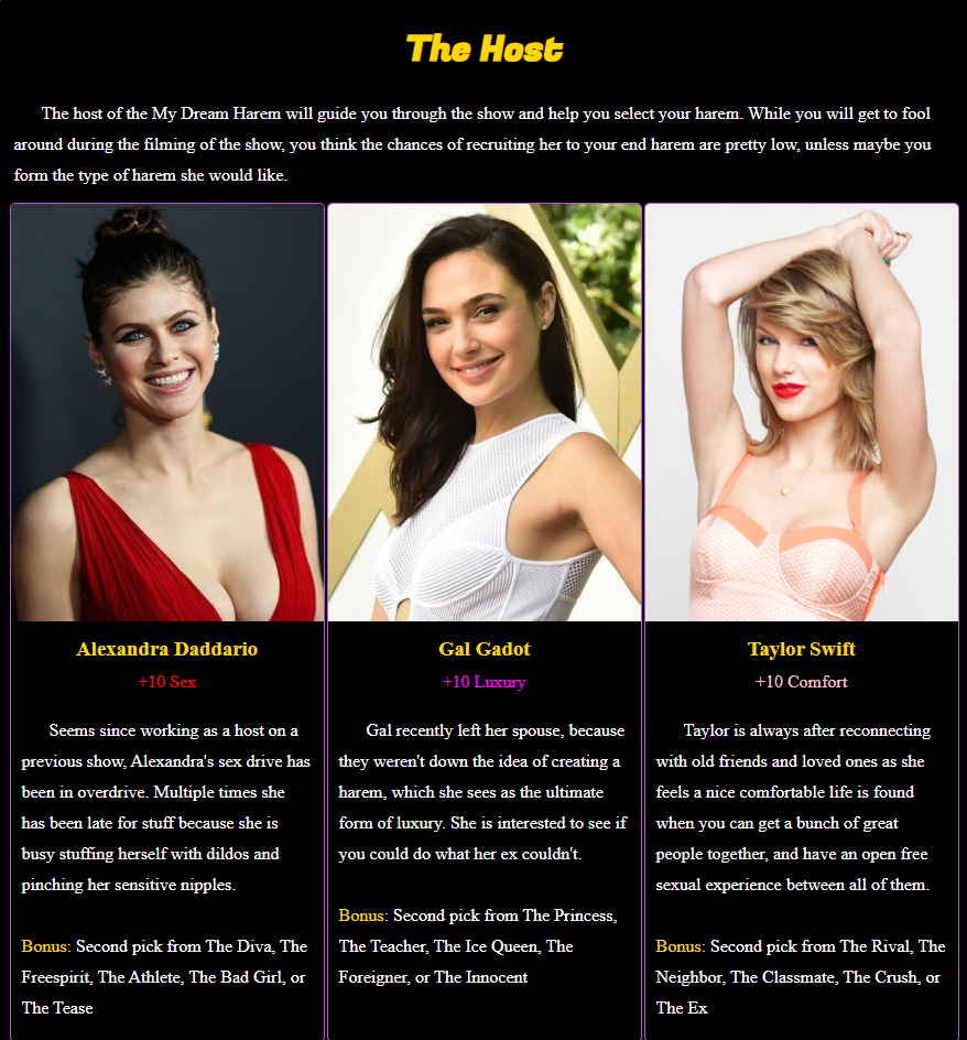 My Dream Harem of Celebrities