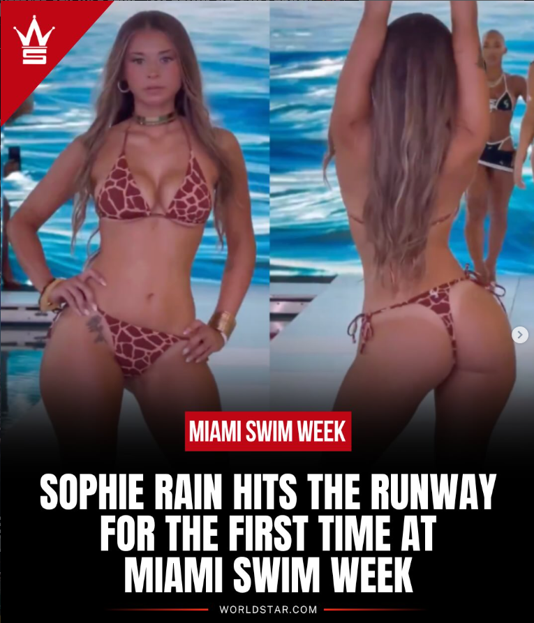 Sophie Rain swim week runway model